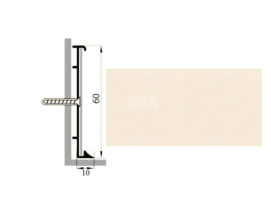 Плинтус Коммерческий плинтус алюминиевый Русский профиль 60мм ПОЛИМЕРНОЕ ПОКРЫТИЕ бежевый фото 1 | FLOORDEALER