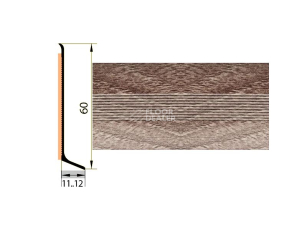 Плинтус алюминиевый Русский профиль 60мм ДЕКОРАТИВНОЕ ПОКРЫТИЕ дуб марсель фото 1 | FLOORDEALER