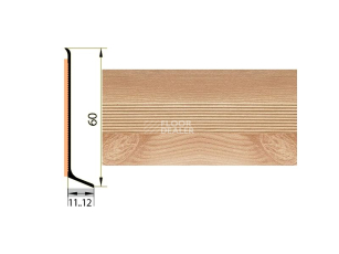 Плинтус алюминиевый Русский профиль 60мм ДЕКОРАТИВНОЕ ПОКРЫТИЕ ясень фото 1 | FLOORDEALER