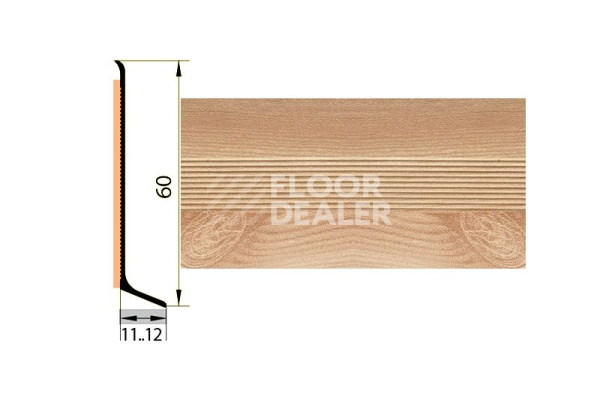 Плинтус Плинтус алюминиевый Русский профиль 60мм ДЕКОРАТИВНОЕ ПОКРЫТИЕ ясень фото 1 | FLOORDEALER