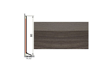 Плинтус Плинтус алюминиевый Русский профиль 80мм ДЕКОРАТИВНОЕ ПОКРЫТИЕ дуб марон фото 1 | FLOORDEALER