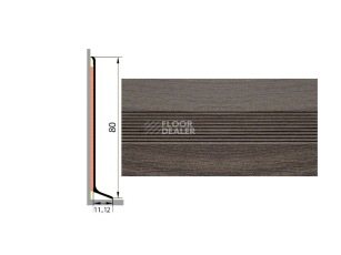 Плинтус алюминиевый Русский профиль 80мм ДЕКОРАТИВНОЕ ПОКРЫТИЕ дуб марон фото 1 | FLOORDEALER