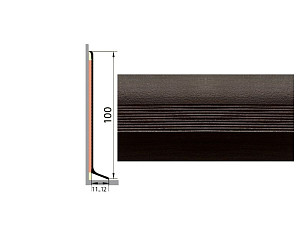 Плинтус Плинтус алюминиевый Русский профиль 100мм ДЕКОРАТИВНОЕ ПОКРЫТИЕ токио фото 1 | FLOORDEALER