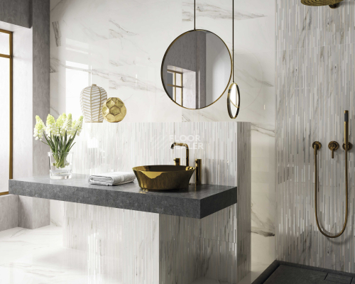 Керамогранит Calacatta Superwhite  90*90 Calacatta Superwhite SATIN 90x90 фото 3 | FLOORDEALER