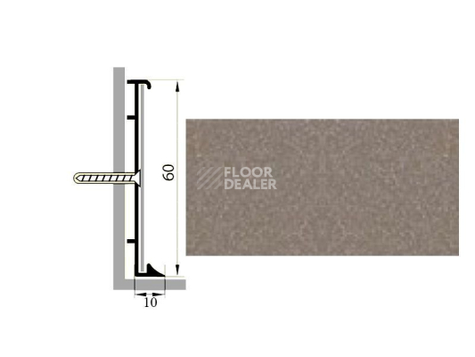 Плинтус Коммерческий плинтус алюминиевый Русский профиль 60мм ПОЛИМЕРНОЕ ПОКРЫТИЕ санторини фото 1 | FLOORDEALER