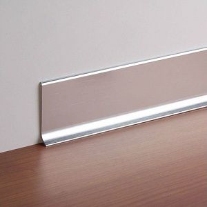 Плинтус алюминиевый анодированный напольный Diele ПЛ80, 501л серебро люкс 1,8м