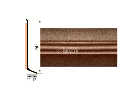 Плинтус Плинтус алюминиевый Русский профиль 60мм ПОЛИМЕРНОЕ ПОКРЫТИЕ бронза фото 1 | FLOORDEALER