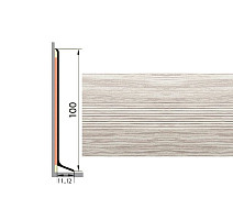 Плинтус Плинтус алюминиевый Русский профиль 100мм ДЕКОРАТИВНОЕ ПОКРЫТИЕ ясень серый фото 1 | FLOORDEALER