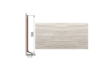 Плинтус алюминиевый Русский профиль 100мм ДЕКОРАТИВНОЕ ПОКРЫТИЕ ясень серый фото 1 | FLOORDEALER