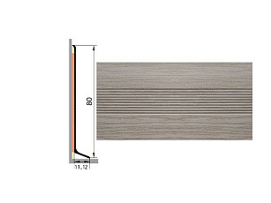 Плинтус алюминиевый Русский профиль 80мм ДЕКОРАТИВНОЕ ПОКРЫТИЕ дуб леванте фото 1 | FLOORDEALER