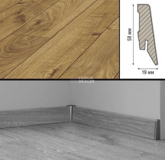 Плинтус МДФ Kronotex ламинированный D3077 Плинтус ламинированный МДФ Kronotex Дуб Еверест бронза фото 2 | FLOORDEALER