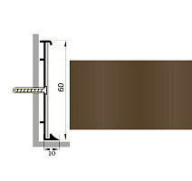 Плинтус Коммерческий плинтус алюминиевый Русский профиль 60мм ПОЛИМЕРНОЕ ПОКРЫТИЕ темно-коричневый фото 1 | FLOORDEALER