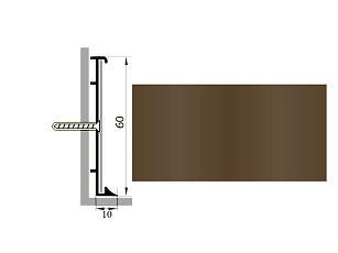Плинтус Коммерческий плинтус алюминиевый Русский профиль 60мм ПОЛИМЕРНОЕ ПОКРЫТИЕ темно-коричневый фото 1 | FLOORDEALER