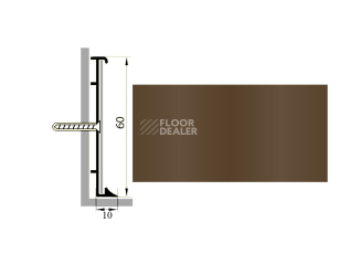 Плинтус Коммерческий плинтус алюминиевый Русский профиль 60мм ПОЛИМЕРНОЕ ПОКРЫТИЕ темно-коричневый фото 1 | FLOORDEALER
