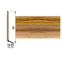Плинтус Плинтус алюминиевый Русский профиль 60мм ДЕКОРАТИВНОЕ ПОКРЫТИЕ дуб эдельвейс фото 1 | FLOORDEALER