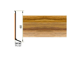 Плинтус Плинтус алюминиевый Русский профиль 60мм ДЕКОРАТИВНОЕ ПОКРЫТИЕ дуб эдельвейс фото 1 | FLOORDEALER