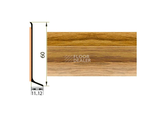 Плинтус Плинтус алюминиевый Русский профиль 60мм ДЕКОРАТИВНОЕ ПОКРЫТИЕ дуб эдельвейс фото 1 | FLOORDEALER