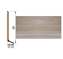 Плинтус Плинтус алюминиевый Русский профиль 60мм ДЕКОРАТИВНОЕ ПОКРЫТИЕ дуб арт фото 1 | FLOORDEALER