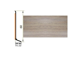 Плинтус алюминиевый Русский профиль 60мм ДЕКОРАТИВНОЕ ПОКРЫТИЕ дуб арт фото 1 | FLOORDEALER