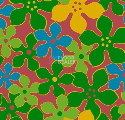 Ковролин Flotex Vision Floral 620009 (Field) Lime фото 1 | FLOORDEALER