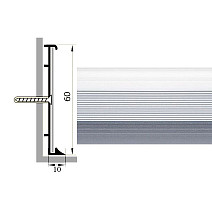 Плинтус Коммерческий плинтус алюминиевый Русский профиль 60мм АНОДИРОВАННОЕ ПОКРЫТИЕ серебро матовое фото 1 | FLOORDEALER
