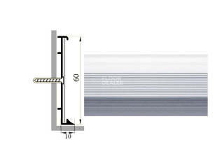 Коммерческий плинтус алюминиевый Русский профиль 60мм АНОДИРОВАННОЕ ПОКРЫТИЕ серебро матовое фото 1 | FLOORDEALER