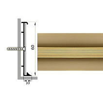Плинтус Коммерческий плинтус алюминиевый Русский профиль 60мм АНОДИРОВАННОЕ ПОКРЫТИЕ золото глянец фото 1 | FLOORDEALER