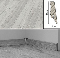 Плинтус Плинтус МДФ Kronotex ламинированный D3181 Плинтус ламинированный МДФ Kronotex Дуб Рип белый фото 1 | FLOORDEALER
