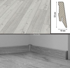Плинтус МДФ Kronotex ламинированный D3181 Плинтус ламинированный МДФ Kronotex Дуб Рип белый фото 1 | FLOORDEALER