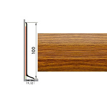 Плинтус Плинтус алюминиевый Русский профиль 100мм ДЕКОРАТИВНОЕ ПОКРЫТИЕ дуб тёмный фото 1 | FLOORDEALER