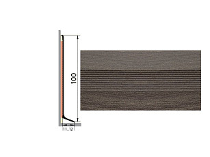 Плинтус Плинтус алюминиевый Русский профиль 100мм ДЕКОРАТИВНОЕ ПОКРЫТИЕ дуб марон фото 1 | FLOORDEALER