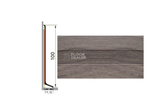Плинтус алюминиевый Русский профиль 100мм ДЕКОРАТИВНОЕ ПОКРЫТИЕ дуб сицилия фото 1 | FLOORDEALER