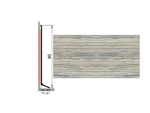 Плинтус Плинтус алюминиевый Русский профиль 80мм ДЕКОРАТИВНОЕ ПОКРЫТИЕ дуб хельсинки фото 1 | FLOORDEALER