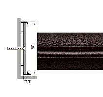 Плинтус Коммерческий плинтус алюминиевый Русский профиль 60мм ПОЛИМЕРНОЕ ПОКРЫТИЕ старая медь фото 1 | FLOORDEALER