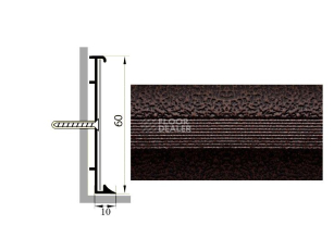 Коммерческий плинтус алюминиевый Русский профиль 60мм ПОЛИМЕРНОЕ ПОКРЫТИЕ старая медь фото 1 | FLOORDEALER