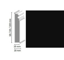 Плинтус Плинтус Dollken Cubu Flex life Hamburg Style 80 1144 - black фото 1 | FLOORDEALER