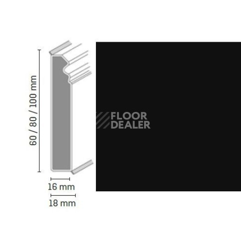 Плинтус Плинтус Dollken Cubu Flex life Hamburg Style 80 1144 - black фото 1 | FLOORDEALER