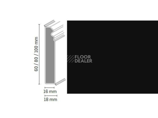 Плинтус Плинтус Dollken Cubu Flex life Hamburg Style 80 1144 - black фото 1 | FLOORDEALER