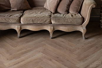 Кварцвиниловые полы Vinilpol Herringbone 7мм Паркет Бруно 9965, 43 класс, 7 мм фото 1 | FLOORDEALER