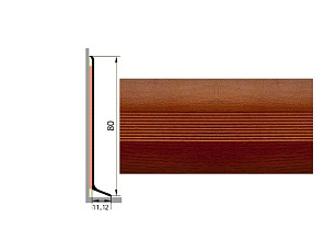 Плинтус Плинтус алюминиевый Русский профиль 80мм ДЕКОРАТИВНОЕ ПОКРЫТИЕ вишня деревенская фото 1 | FLOORDEALER