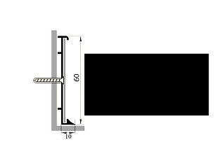 Плинтус Коммерческий плинтус алюминиевый Русский профиль 60мм ПОЛИМЕРНОЕ ПОКРЫТИЕ черный фото 1 | FLOORDEALER