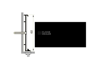 Коммерческий плинтус алюминиевый Русский профиль 60мм ПОЛИМЕРНОЕ ПОКРЫТИЕ черный фото 1 | FLOORDEALER
