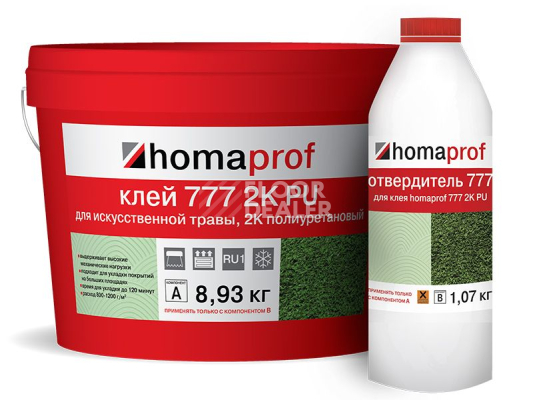 Сопутствующие материалы Homaprof 777 2K PU клей для искусственной травы. Морозостойкий Homaprof 777 2K PU 10 л Клей для искусственной травы морозостойкий фото 1 | FLOORDEALER