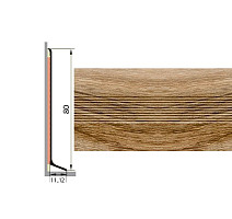 Плинтус Плинтус алюминиевый Русский профиль 80мм ДЕКОРАТИВНОЕ ПОКРЫТИЕ дуб камелия фото 1 | FLOORDEALER