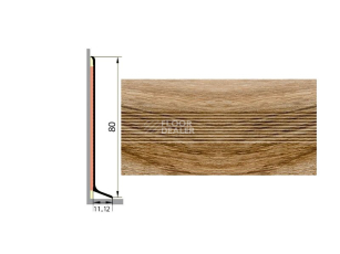 Плинтус алюминиевый Русский профиль 80мм ДЕКОРАТИВНОЕ ПОКРЫТИЕ дуб камелия фото 1 | FLOORDEALER
