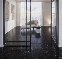 Maximus Herringbone Black Marble Noir фото 2 | FLOORDEALER