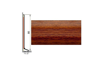 Плинтус Плинтус алюминиевый Русский профиль 80мм ДЕКОРАТИВНОЕ ПОКРЫТИЕ дуб натуральный фото 1 | FLOORDEALER