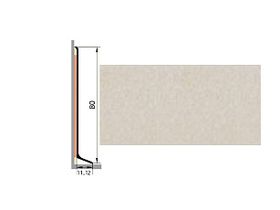 Плинтус алюминиевый Русский профиль 80мм ПОЛИМЕРНОЕ ПОКРЫТИЕ травертин фото 1 | FLOORDEALER