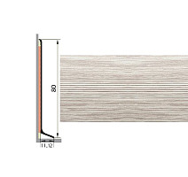 Плинтус Плинтус алюминиевый Русский профиль 80мм ДЕКОРАТИВНОЕ ПОКРЫТИЕ ясень серый фото 1 | FLOORDEALER