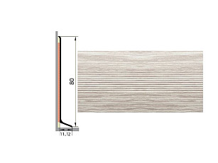 Плинтус Плинтус алюминиевый Русский профиль 80мм ДЕКОРАТИВНОЕ ПОКРЫТИЕ ясень серый фото 1 | FLOORDEALER